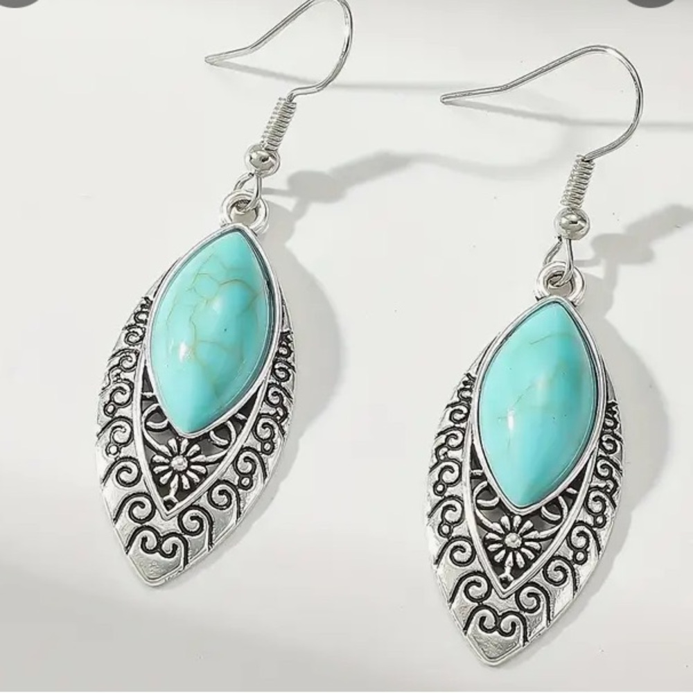 🔥10 for $100🔥 Bohemian turquoise drop earrings retro teardrop